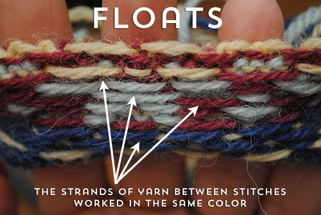 floats at the back of your knitting in stranded / fair isle knitting
