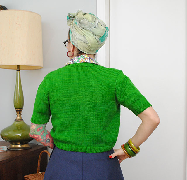 Knit for Victory green bolero