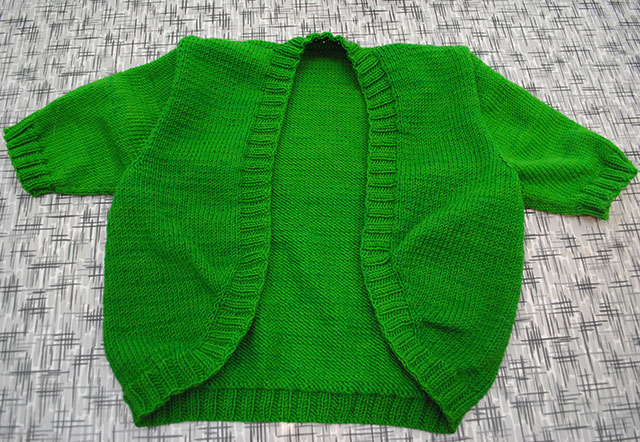 Knit for Victory green bolero