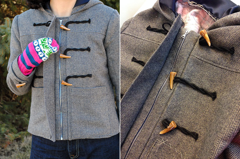 Cascade duffle coat zipper band