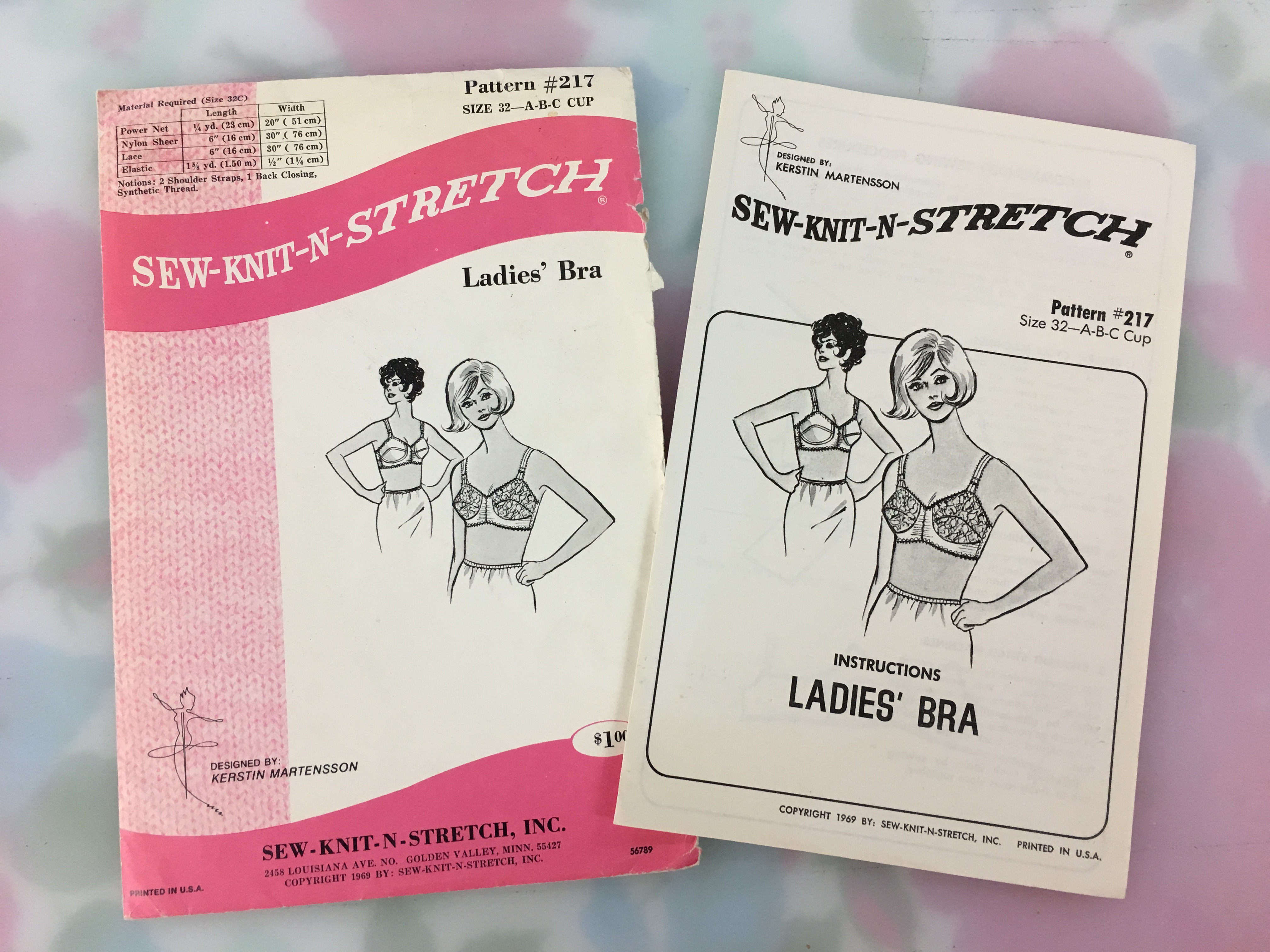 Sew-n-Stretch Ladies' bra pattern (1969)