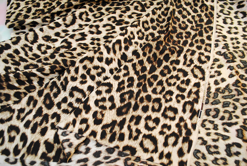 leopard silk lining fabric